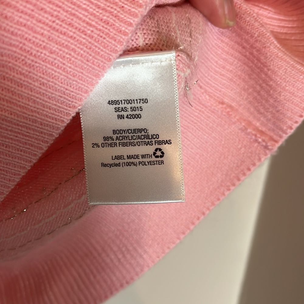 Basic Editions Pink Sweater- Gold Sparkle details throughout Large - Picture 8 of 9